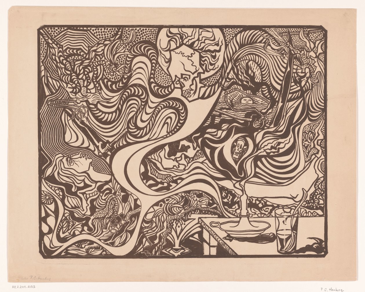 Untitled (Symbolisk hallucinatorisk scen) av P.C. Hamburg (possibly)