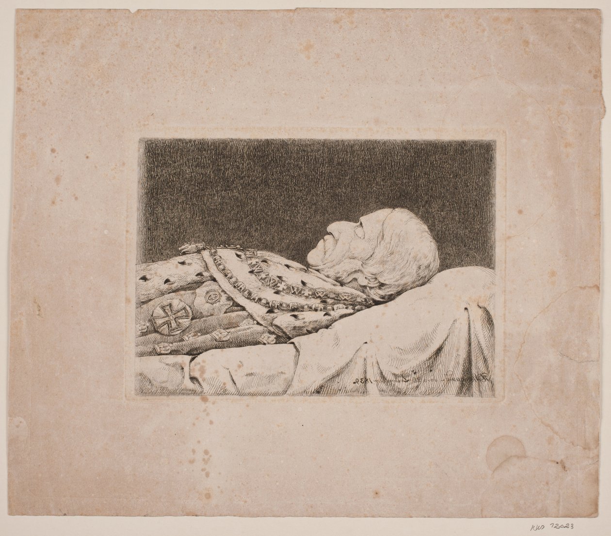 Frederik 6. på lit de parade av P.C. Skovgaard