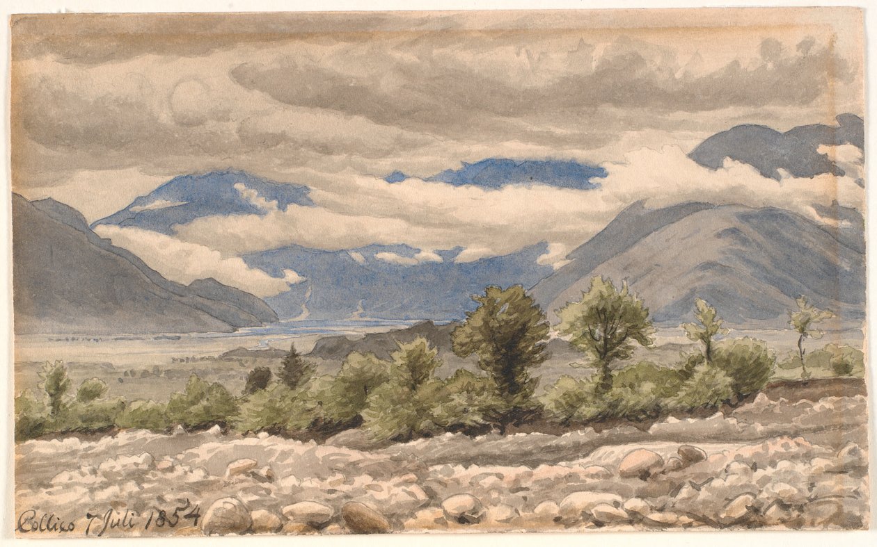 Italienskt bergslandskap i molnigt väder av P.C. Skovgaard