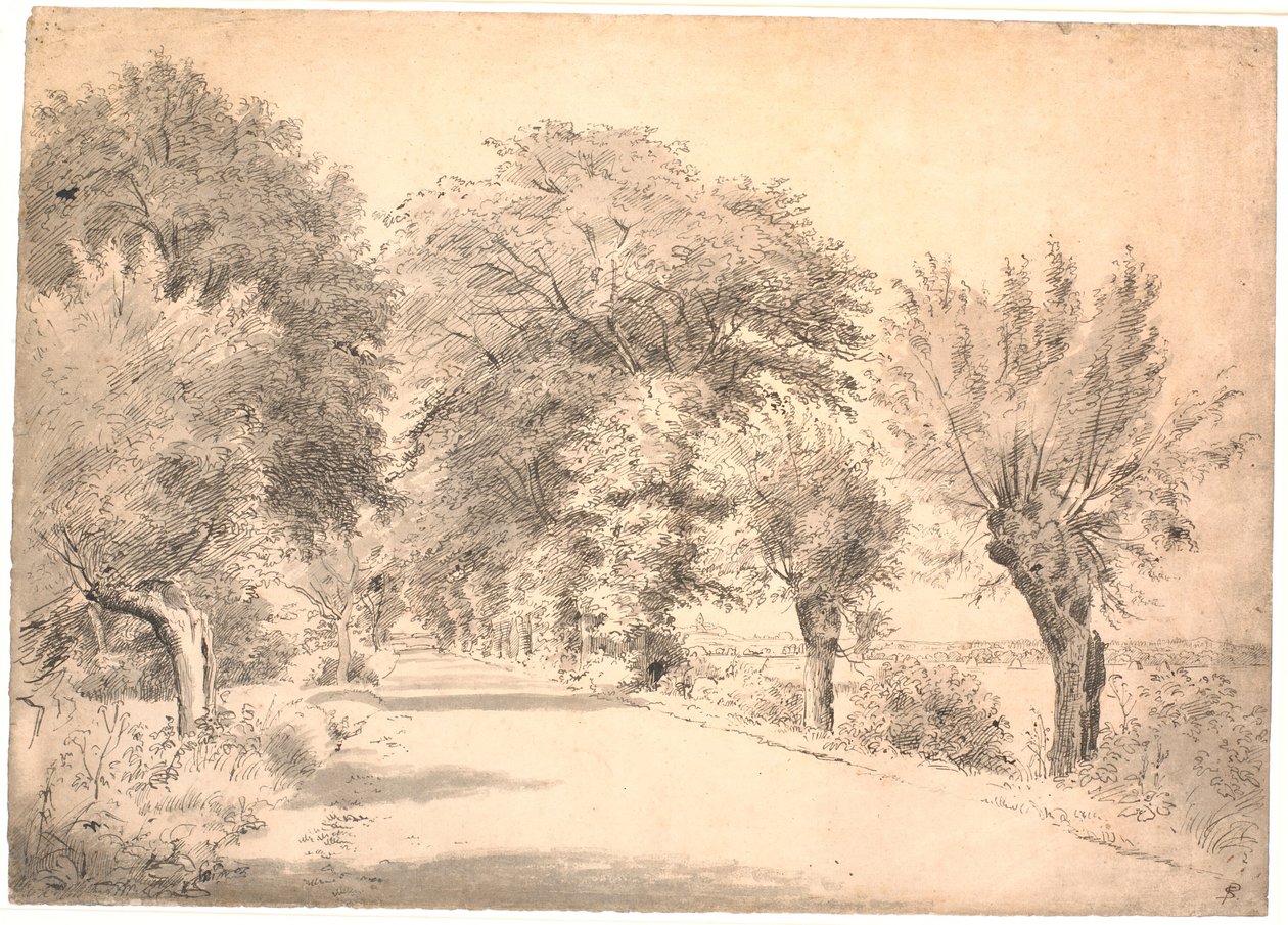 Landsvägen vid Vognserup säteri. av P.C. Skovgaard