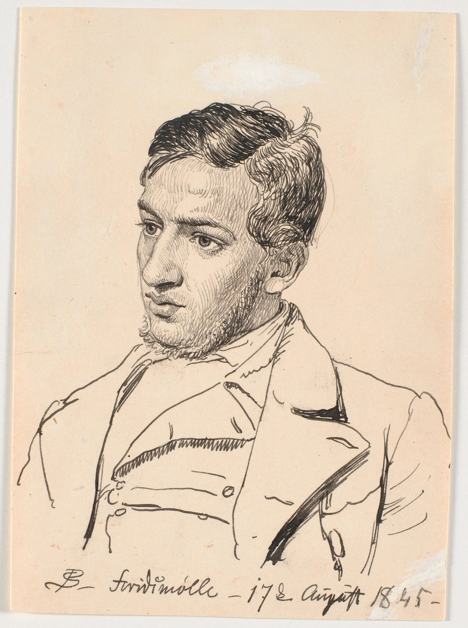 Porträtt av målaren Carlo Dalgas. av P.C. Skovgaard