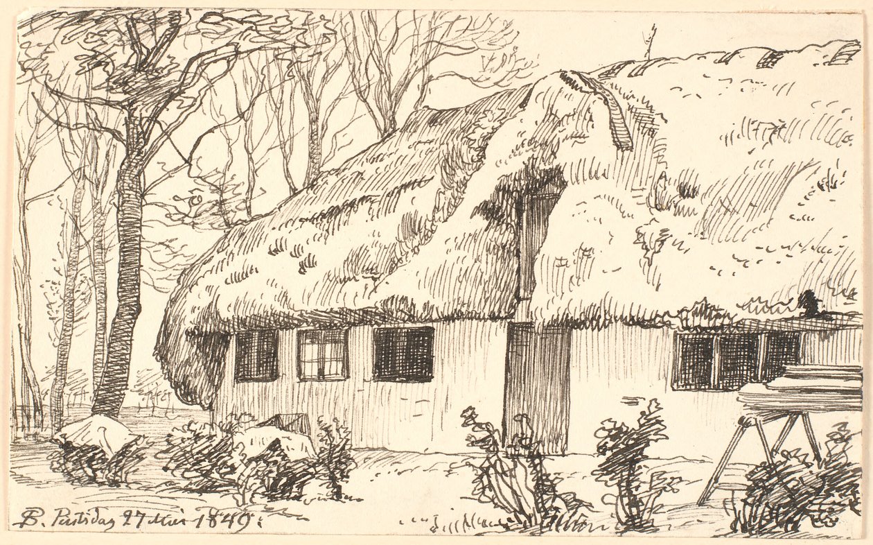 Övertäckt bondgård på Läsö av P.C. Skovgaard