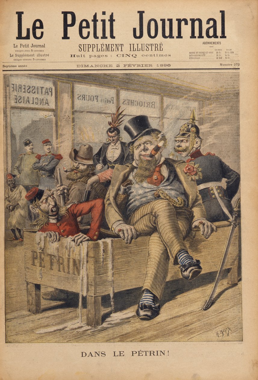 In a Mess!, illustration from Le Petit Journal, engraved by Henri Meyer (1844-91) 2nd February 1896  av P.H.G.V. Michel