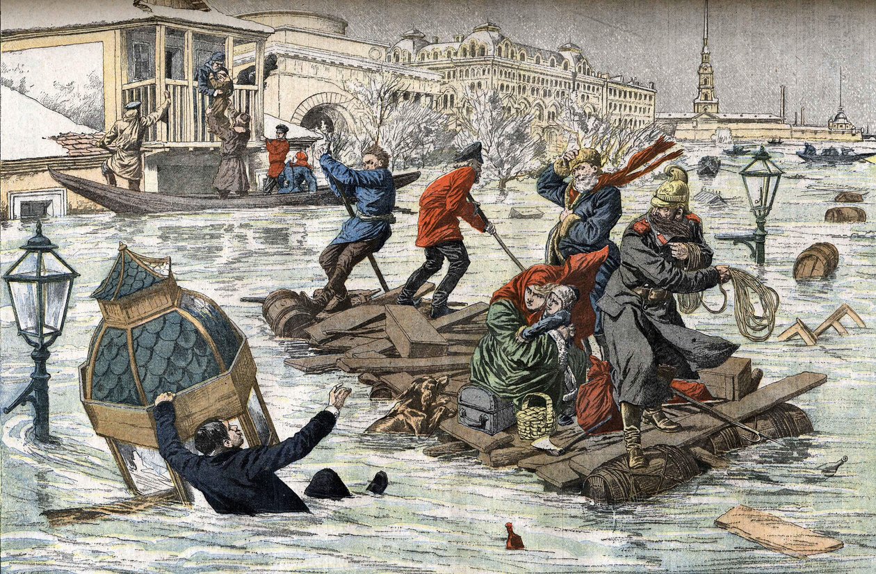Översvämningar i St Petersburg 1903 av P.H.G.V. Michel
