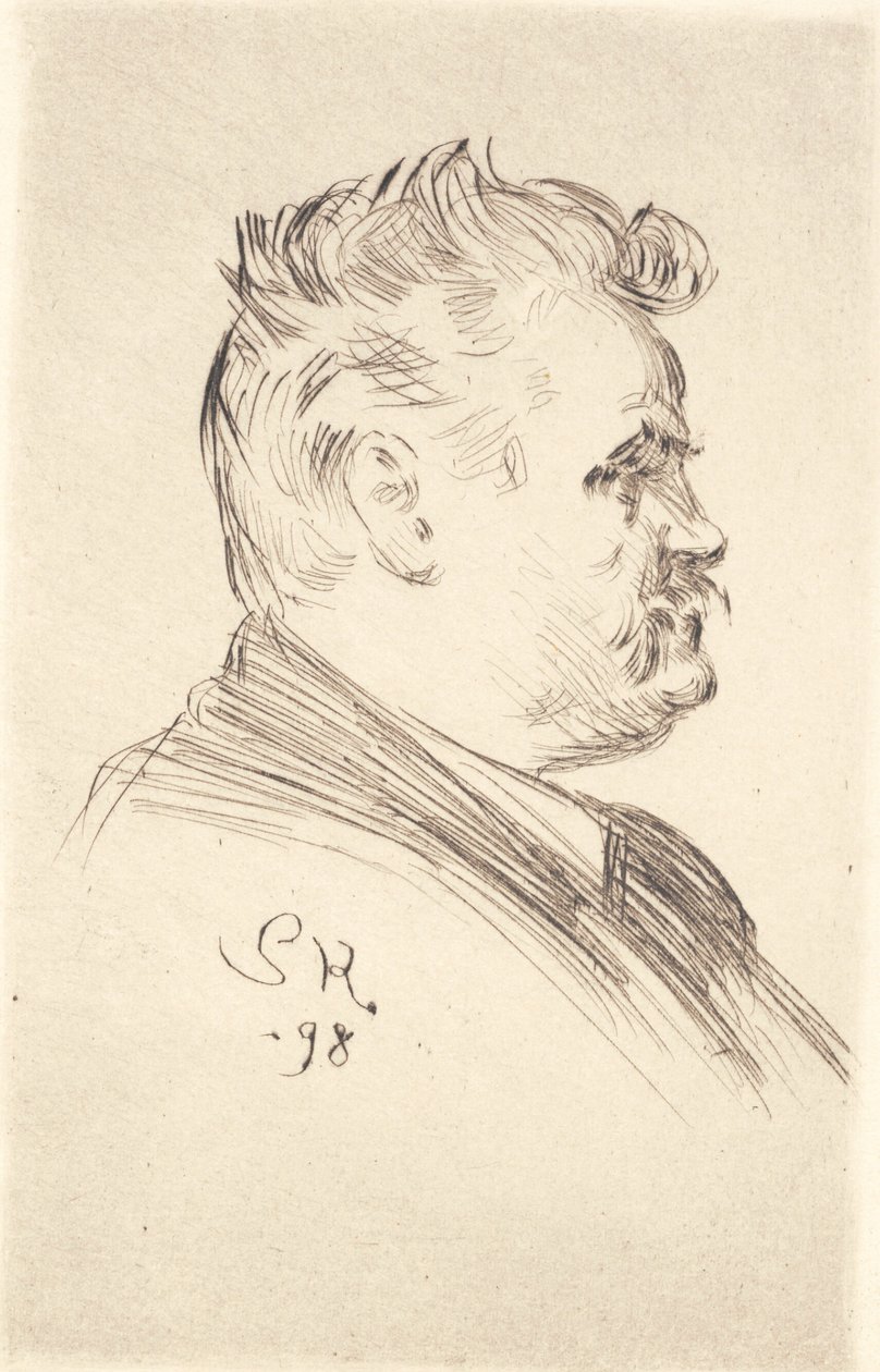 Porträtt av Carl Locher, profil av Peder Severin Krøyer