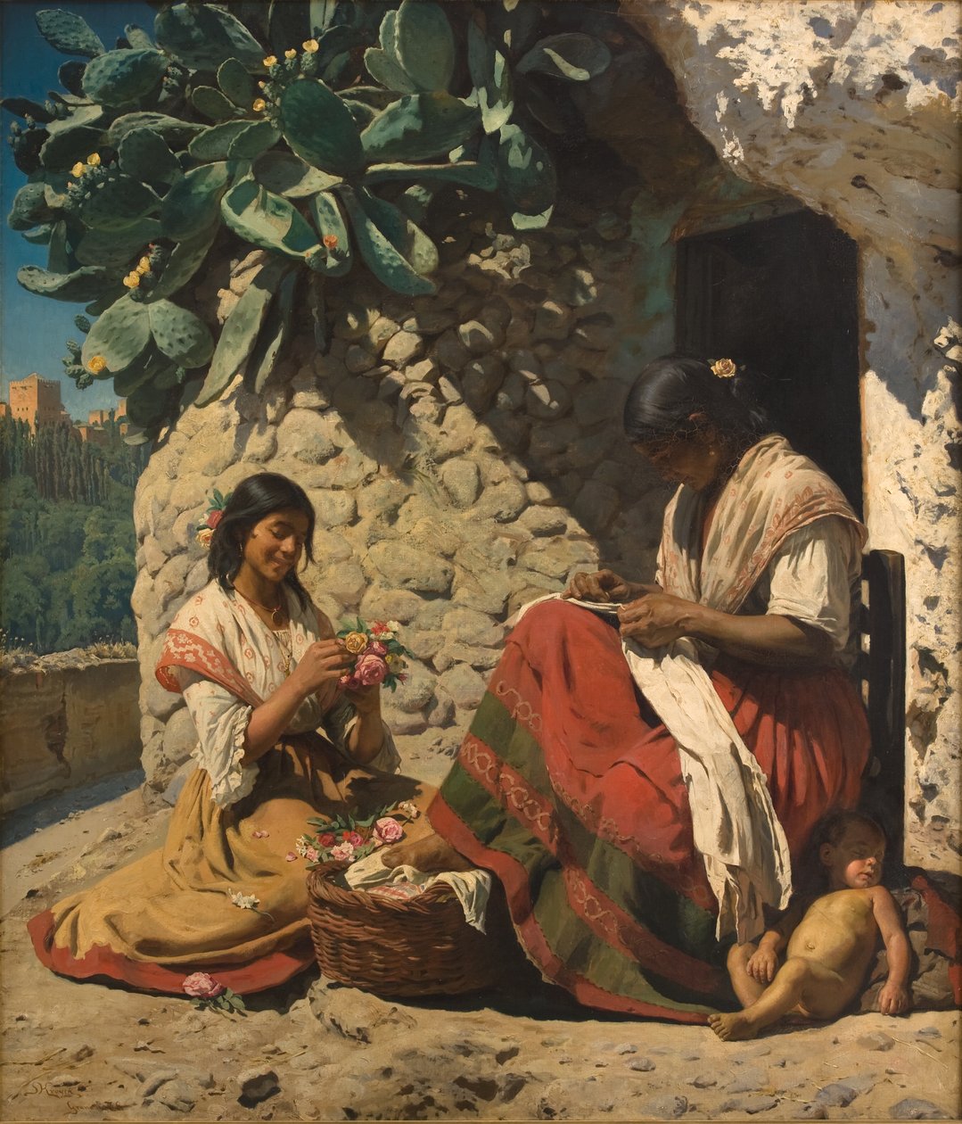 Två zigenarkvinnor utanför sin stuga. Spanien av Peder Severin Krøyer