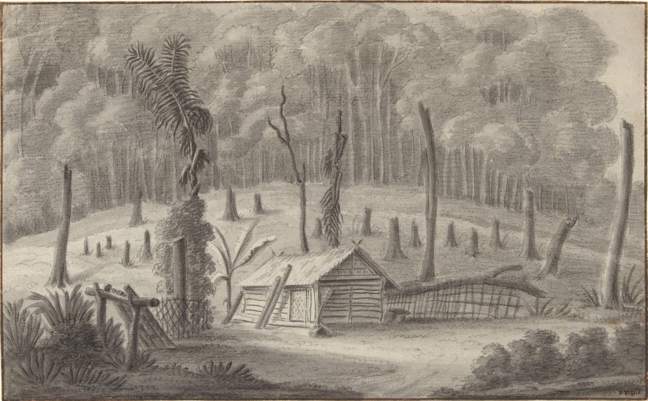 Kampong Tji Badak i Nederländska Ostindien av P.T. Bik (possibly)