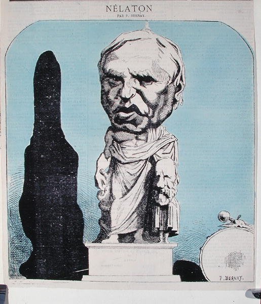 Karikatyr av Auguste Nelaton (1807-73) c.1870 (färgad gravyr) av P. Bernay