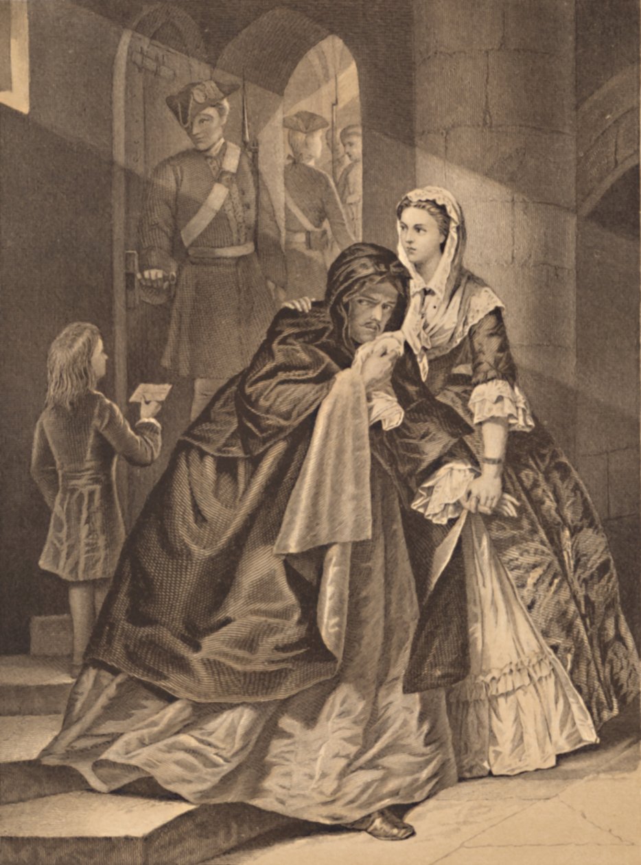 "Lord Nithsdales flykt från tornet, 1716", 1886 av P Fraenkel