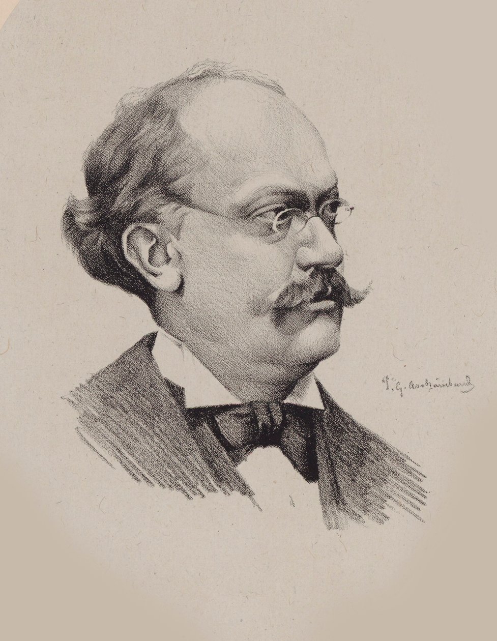 Porträtt av kompositören Charles Lecocq 1832-1918. av P. G. Archainbaud
