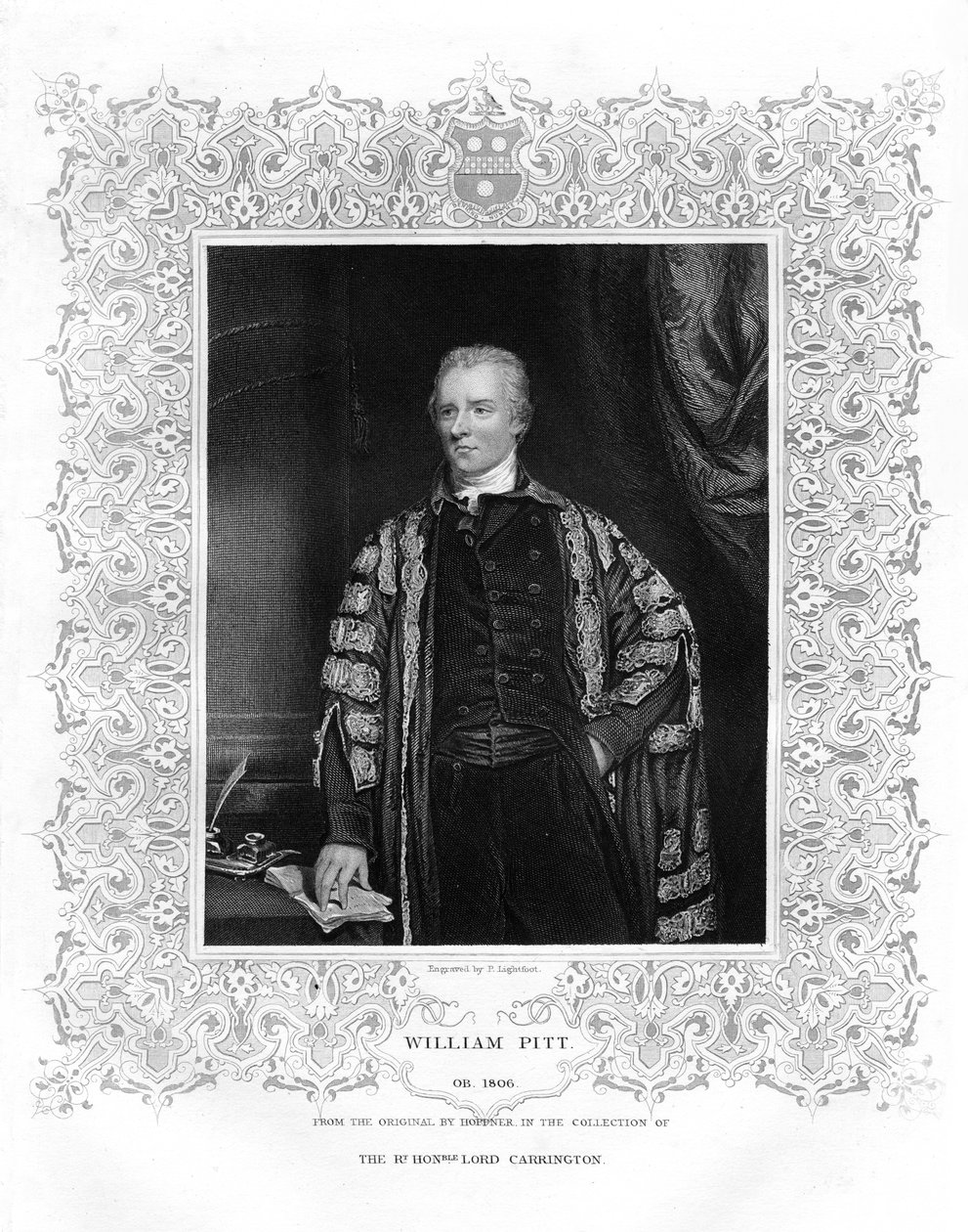 William Pitt, den yngre, brittisk politiker och premiärminister, 1800-talet av P. Lightfoot