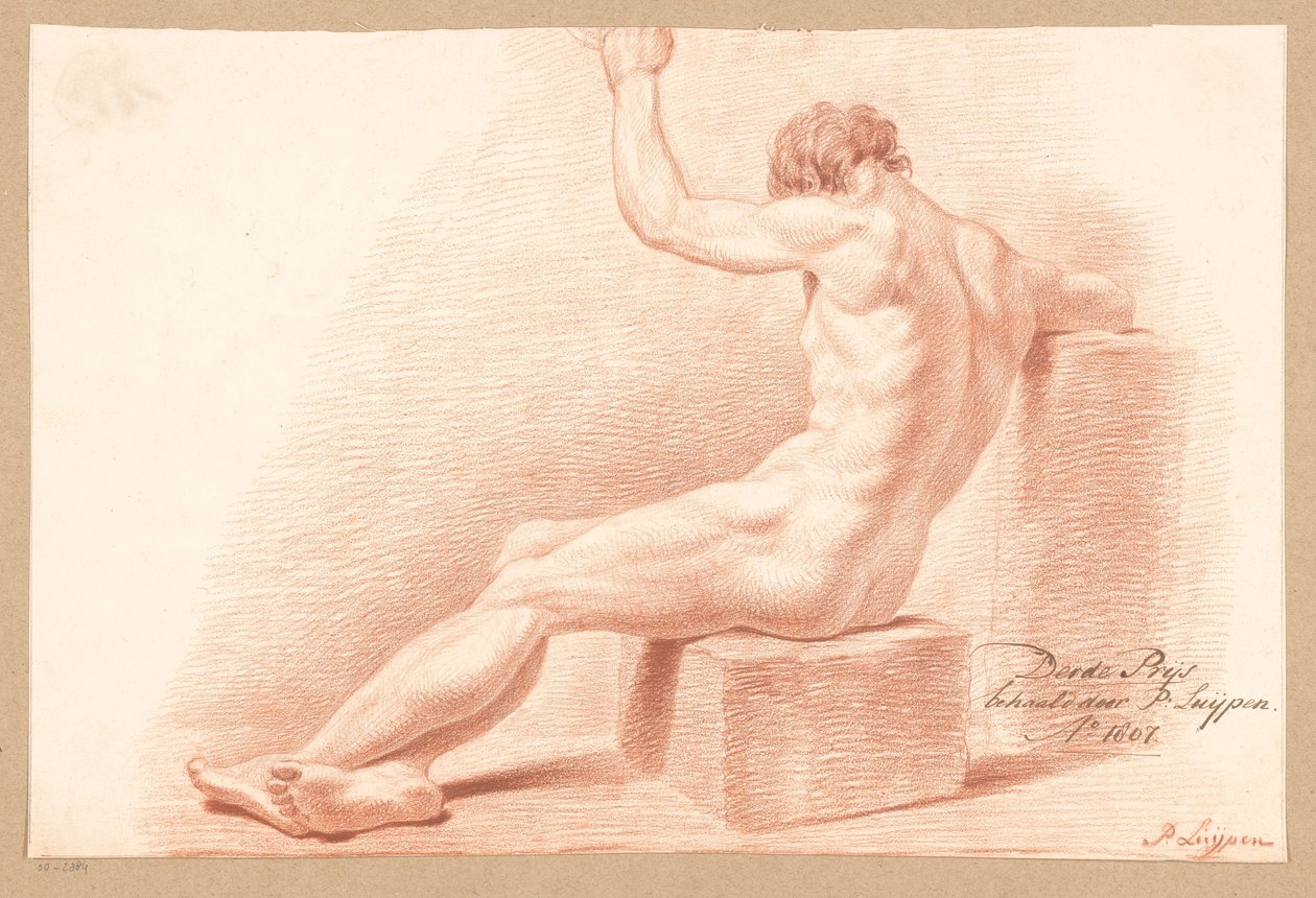 Sittande man naken, sedd bakifrån (3:e pris 1807) av P. Luypen