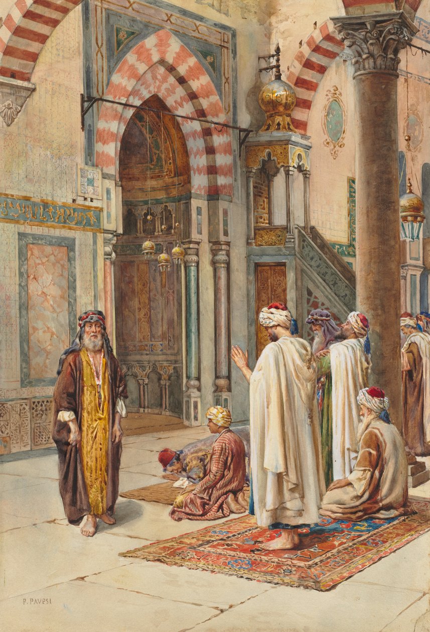 Muslimer vid bön, sent 1800-tal - början av 1900-talet. av P. Pavesi