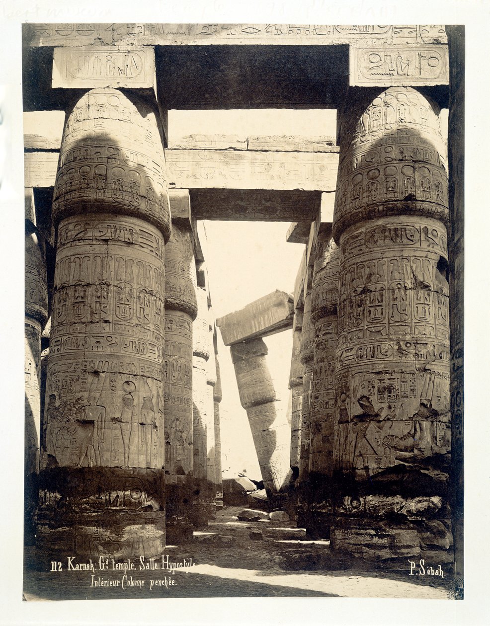 Hypostyle hall, tempel Amun-Re, Karnak, Egypten, 1878 av P Sebah