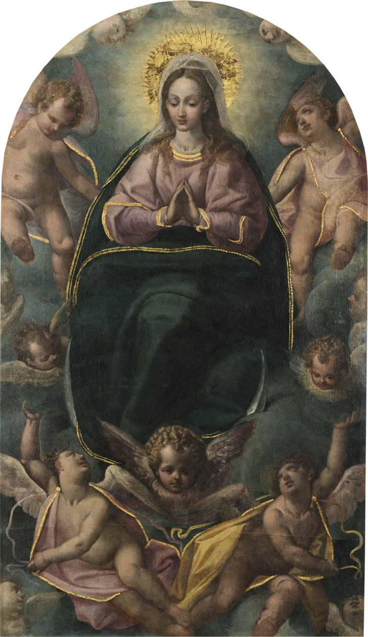 Madonna med änglar av Pablo de Cespedes