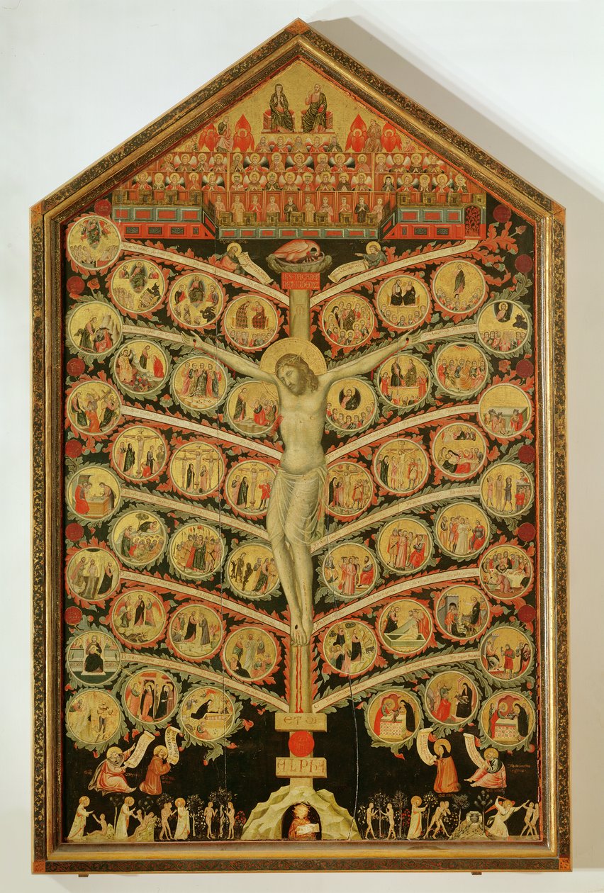 Livets träd, ca 1310 (tempera på panel) (för detaljer se 62294) av Pacino di Buonaguida