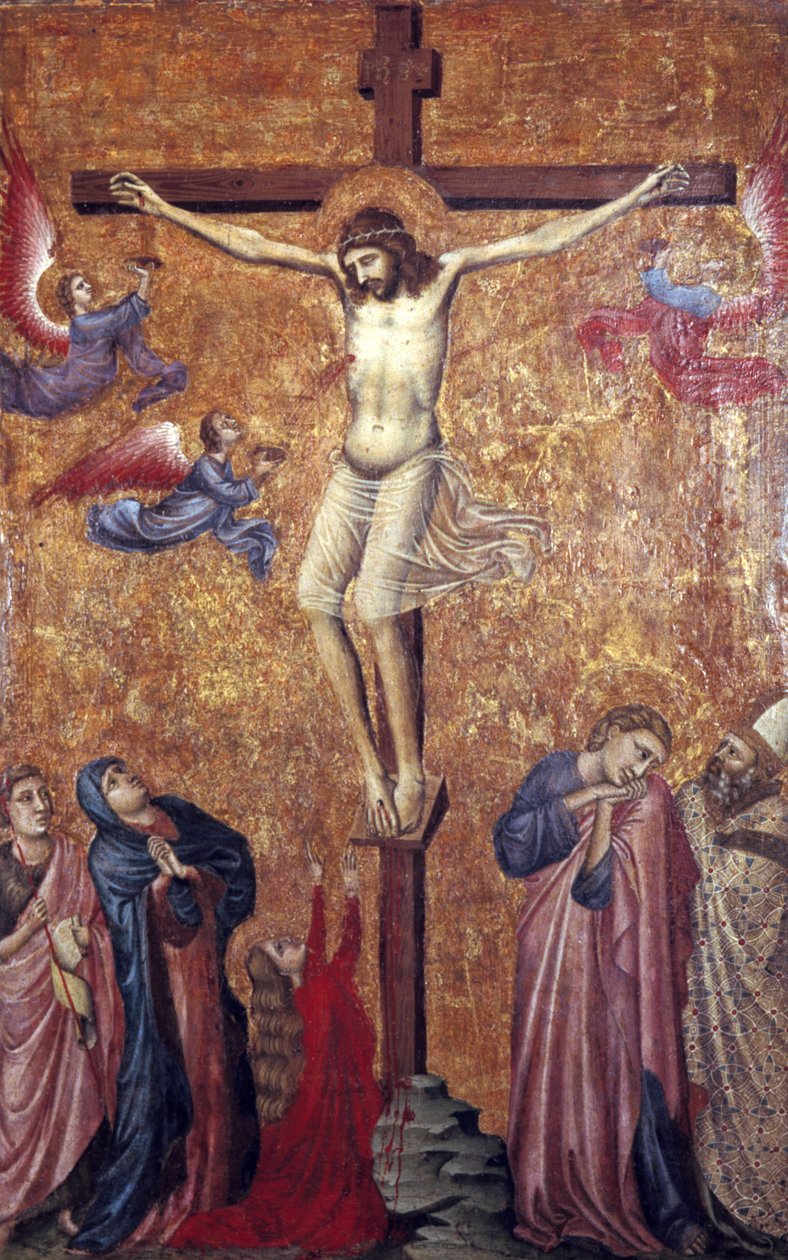 Korsfästelsen, del av en diptyk, tidigt 1300-tal av Pacino di Bonaguida