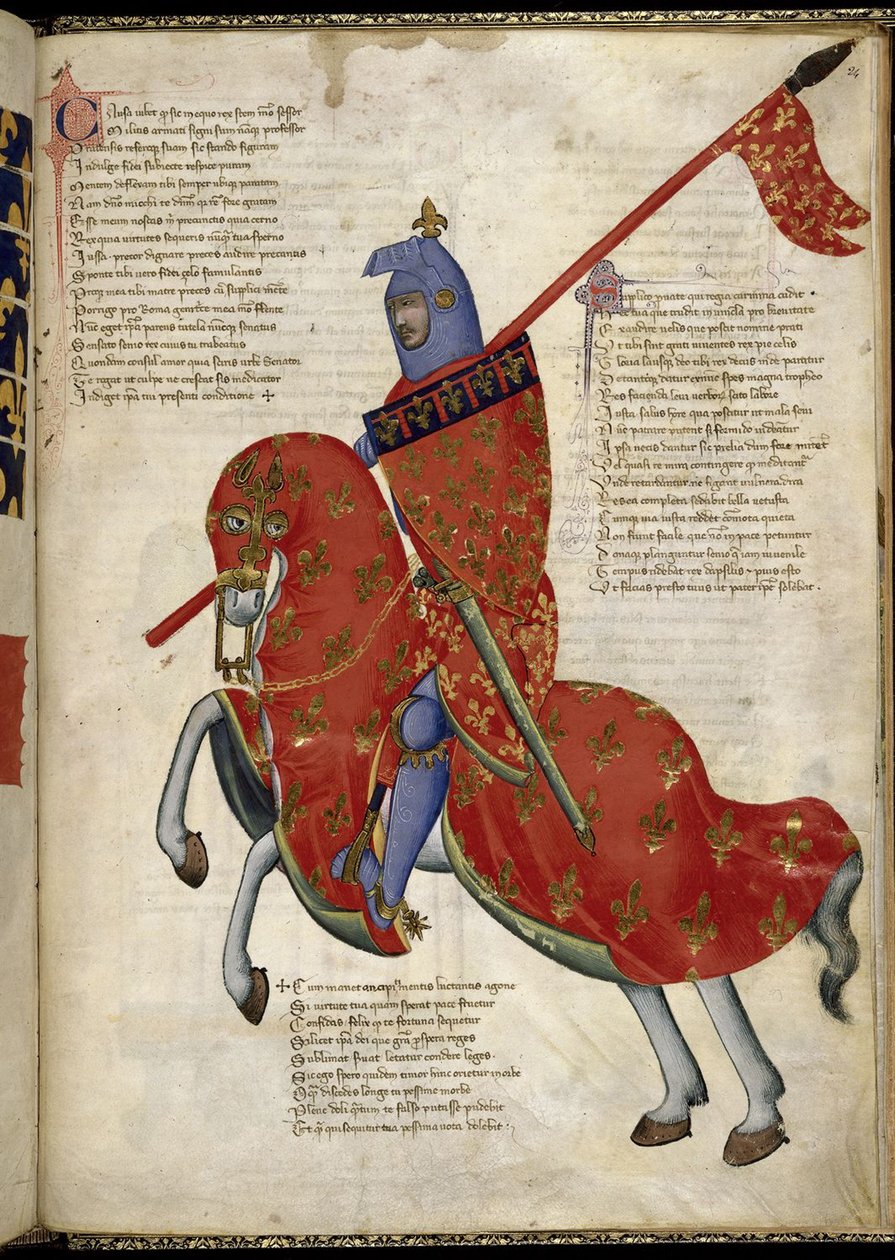 En riddare från Prato Från Regisserad Carmina av Convenevole da Prato av Pacino di Buonaguida