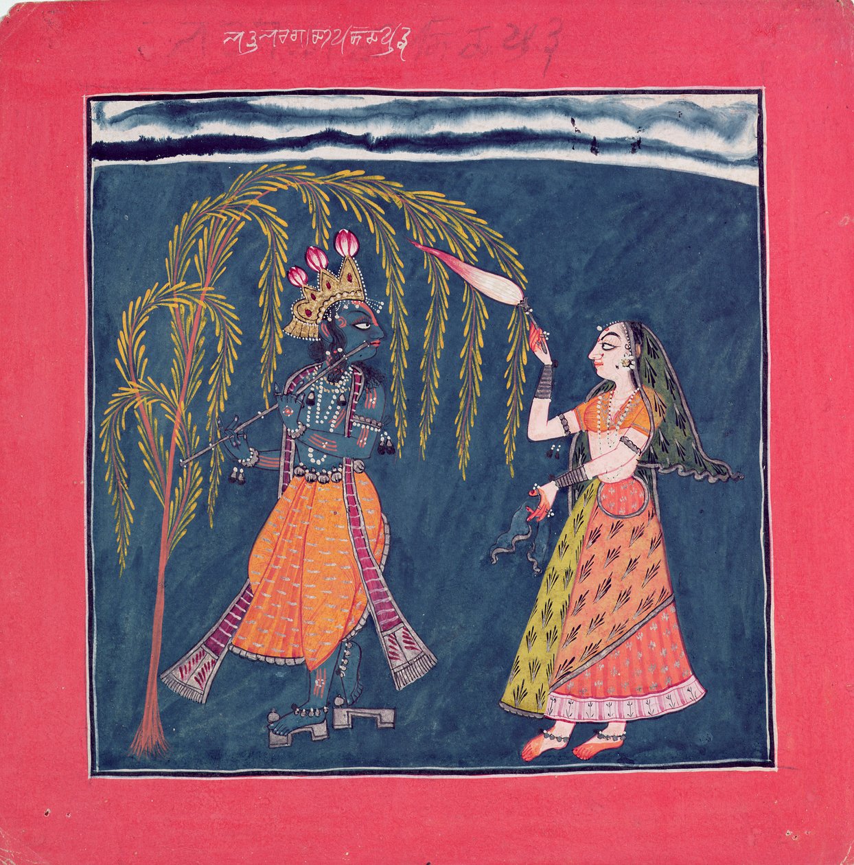 Krishna spelar en flöjt, från 
