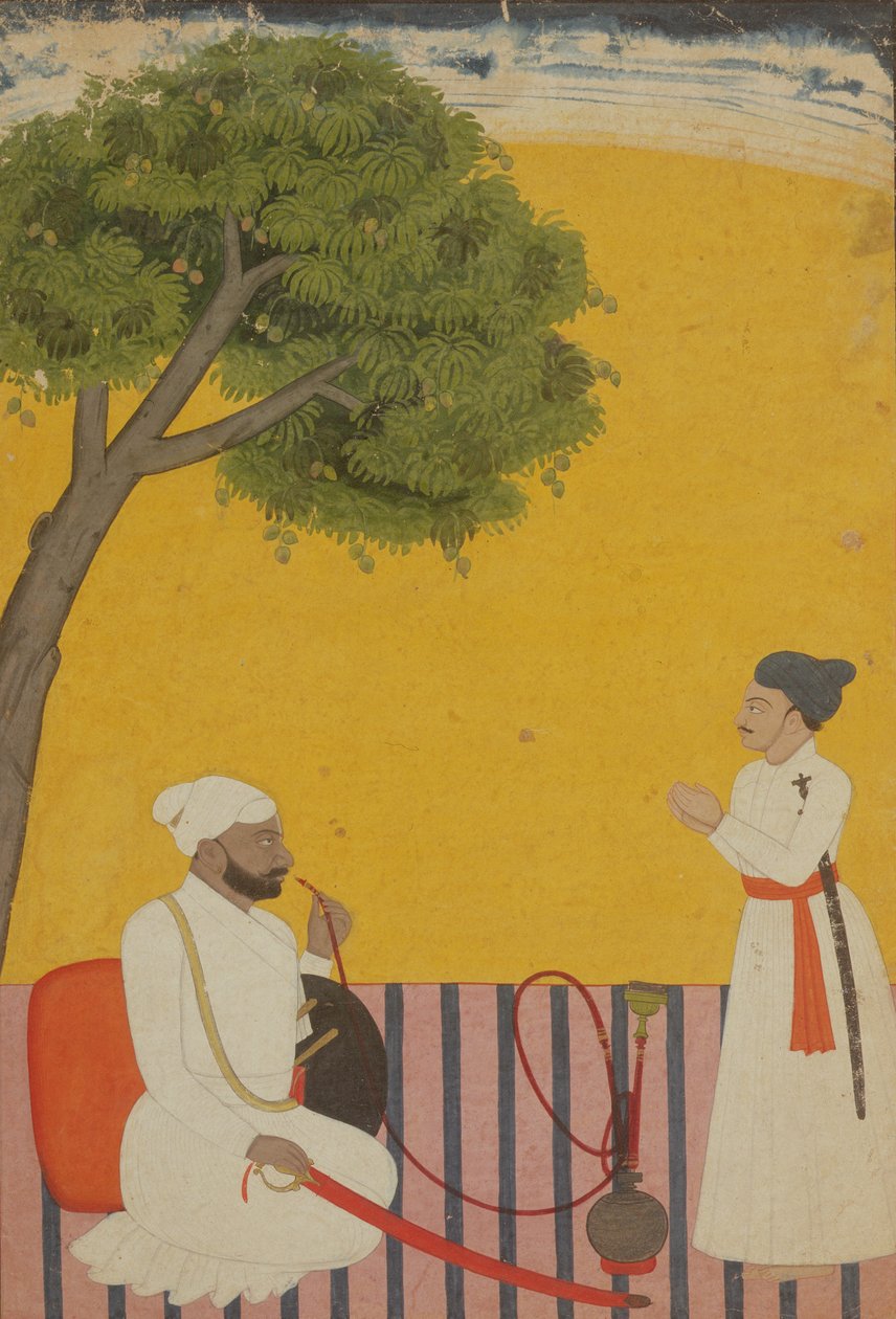 Porträtt av en prins, Jammu, Kashmir, 1760 av Pahari School