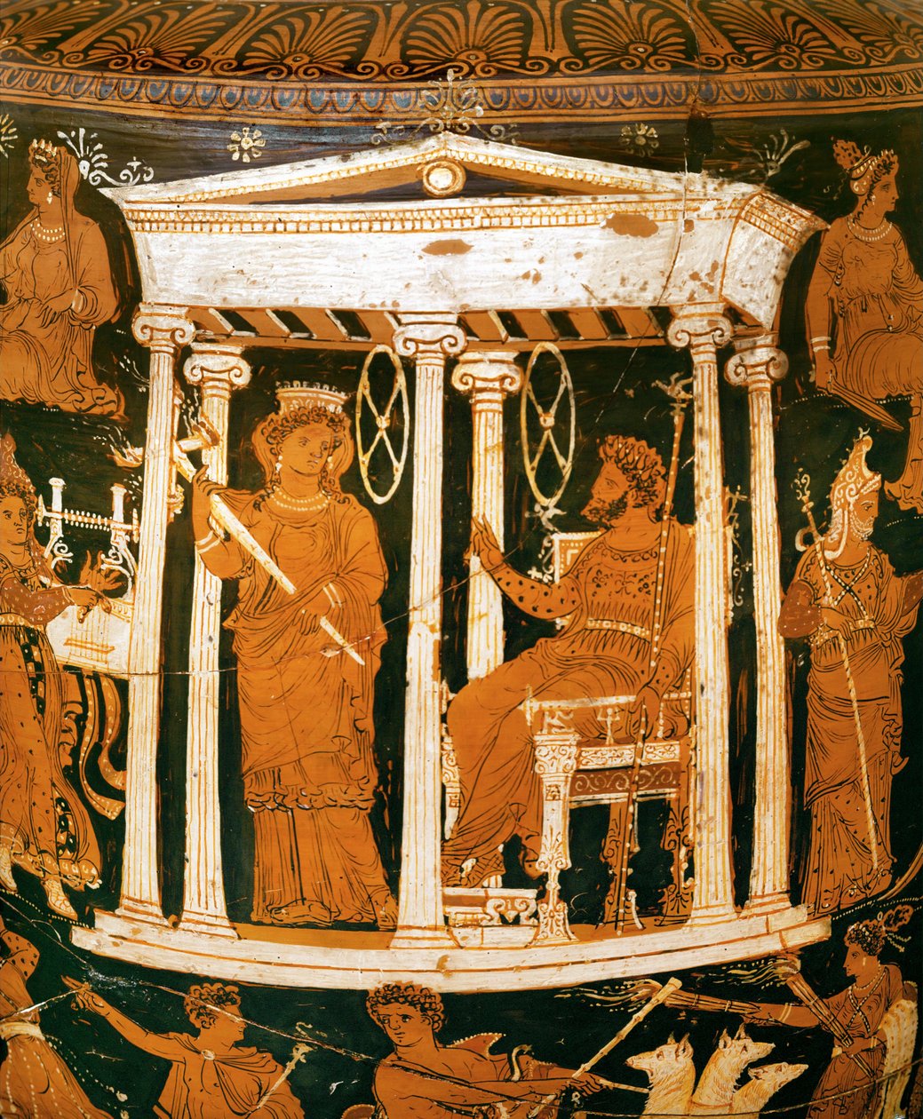 Hades och Persefone i sitt palats i underjorden (keramik) av Painter Underworld