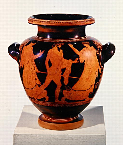 Attisk rödfigur Stamnos (keramik) (se även 293768) av Painter of the Birth of Athena