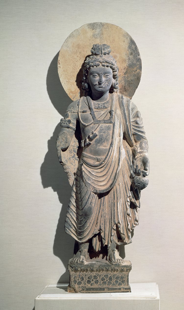 Stående Bodhisattva Maitreya, 300-talet (skifer) av Pakistani School