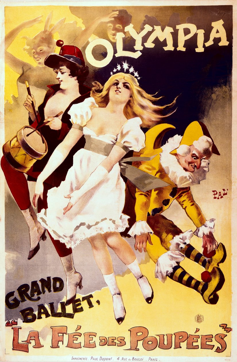 La Fée des Poupées, reklamaffisch för den stora baletten på Olympia-teatern (färg litho) av Pal (1855 1942)