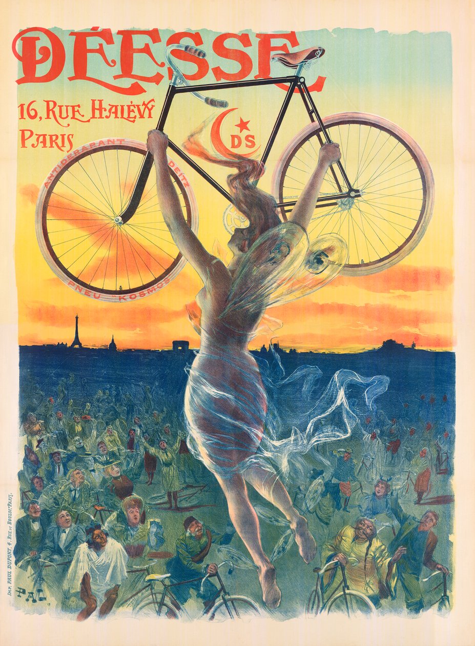 Fransk jugendaffisch för Deesse-cyklar, ca 1898 (litografi) av Pal