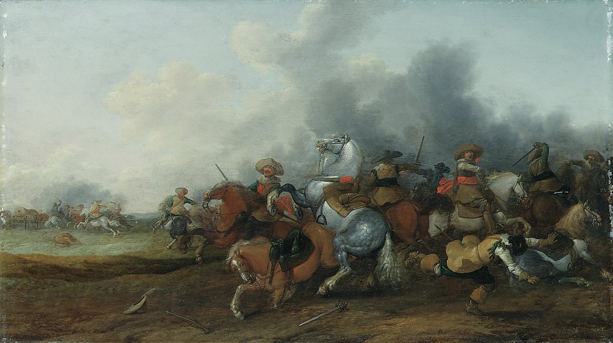 En kavalleri skärmytsling, 1632 av Palamedes Palamedesz
