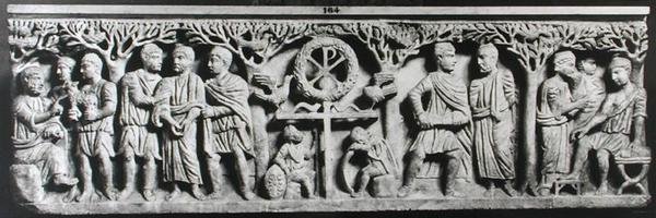 Kristen sarkofag, föreställande scener från Kristi liv (marmor) av Paleo Christian