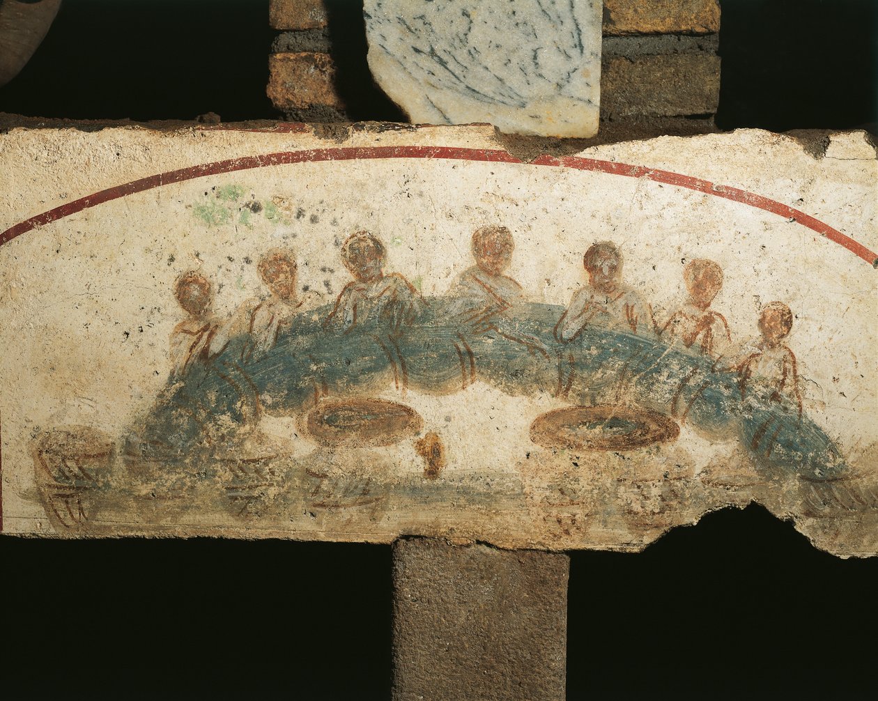 Eukaristisk bankett, Cubicula of the Sacraments (fresk) av Paleo Christian