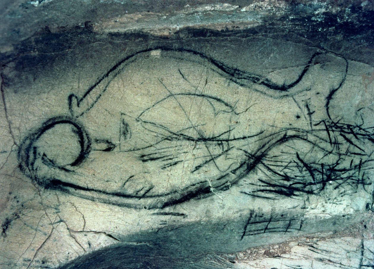 Marin figur, paleolitisk period (c.40000-12000 f.Kr.) (foto) av Paleolithic Paleolithic