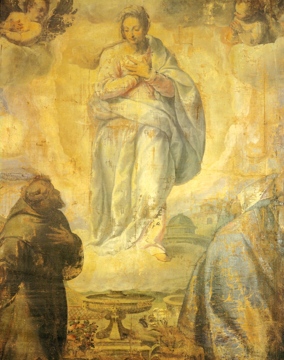 Den obefläckade avlelsen av Jacopo Negretti, känd som Palma Younger (1544-1628) Church of San Francesco, Recanati, Marche av Palma Il Giovane (1548 1628)