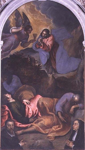 Kristus i Getsemane trädgård av Palma Il Giovane
