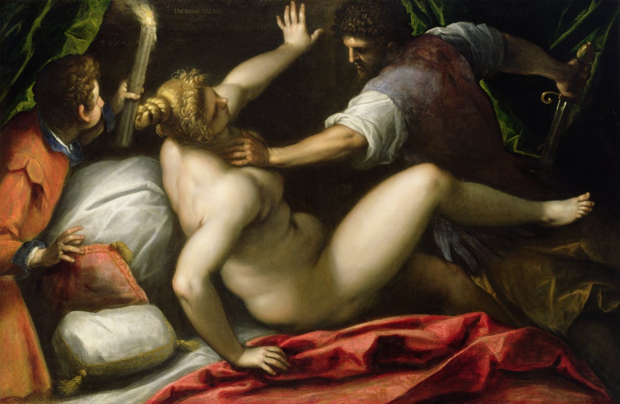 Tarquin och Lucretia, sent 1500-tal (olja på duk) av Palma Il Giovane (1548 1628)