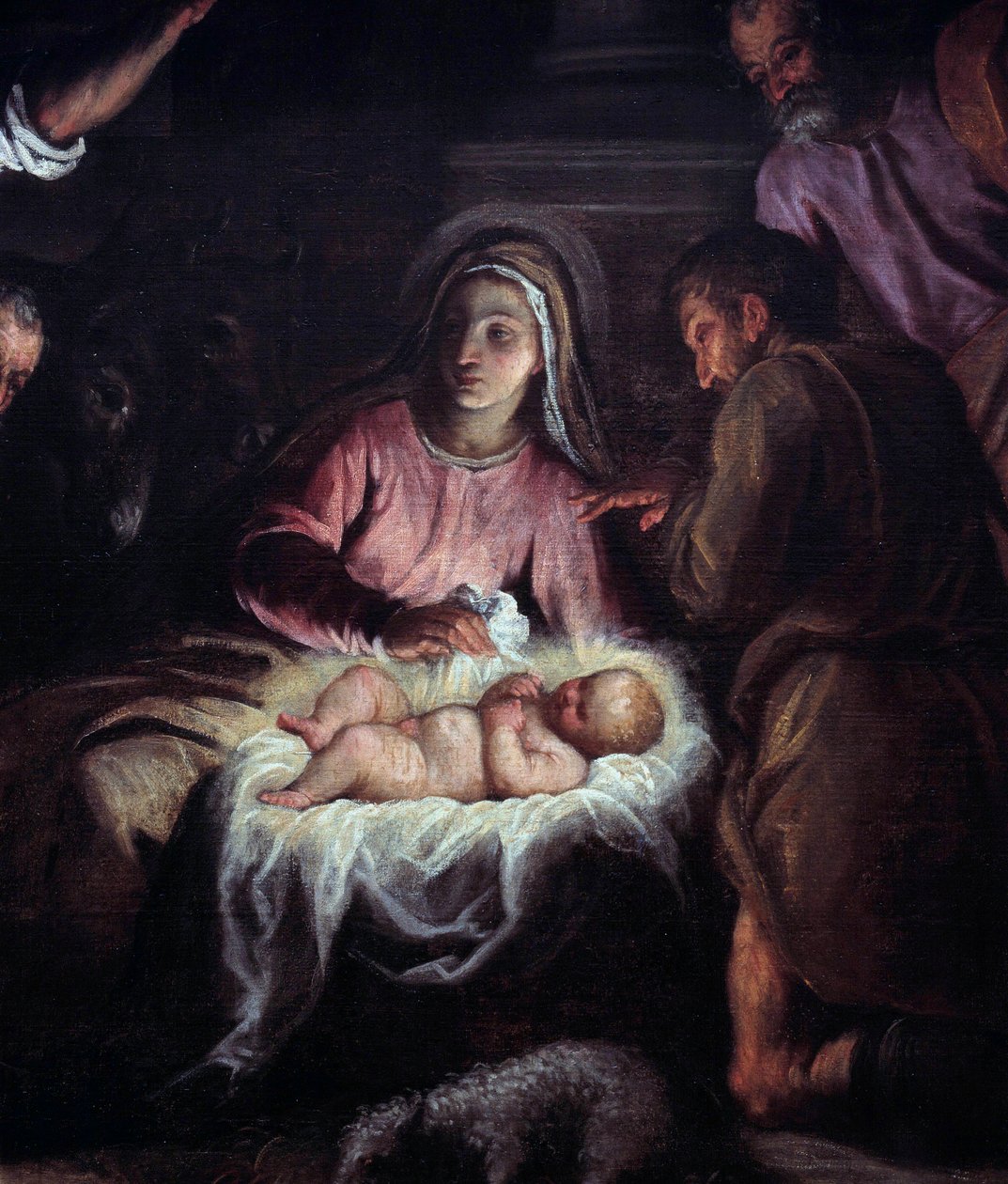 Herdarnas tillbedjan Detalj av en målning av Palma Giovane (1544-1628). 1600-talets Geneve, Museum of Art and History av Palma Il Giovane