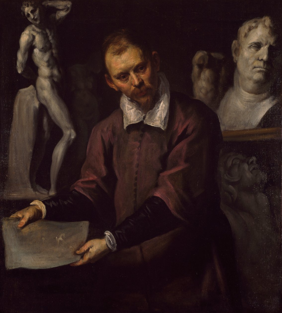 Porträtt av en man, 1600-1610 av Palma Il Giovane