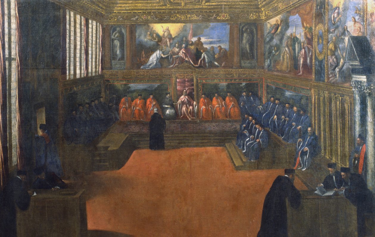 Dogen av Venedig besöker den heliga stolen av Palma Il Giovane