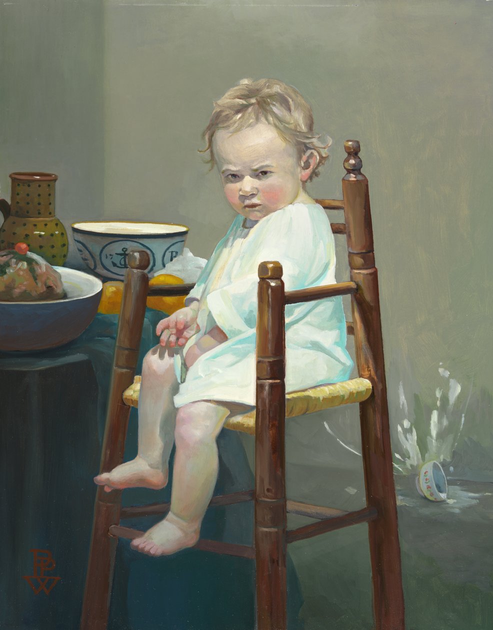 Naughty, 2008 (olja på duk) av Pamela Patrick White