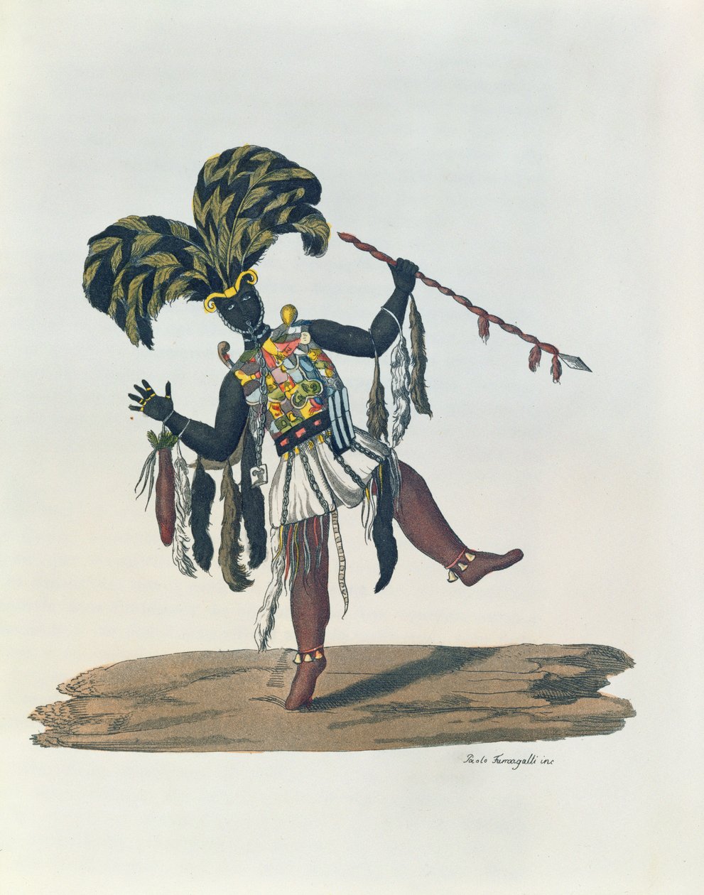 Griot från Senegambia (Senegal), från "Le Costume Ancien ou Moderne", ca 1820 av Paolo Fumagalli