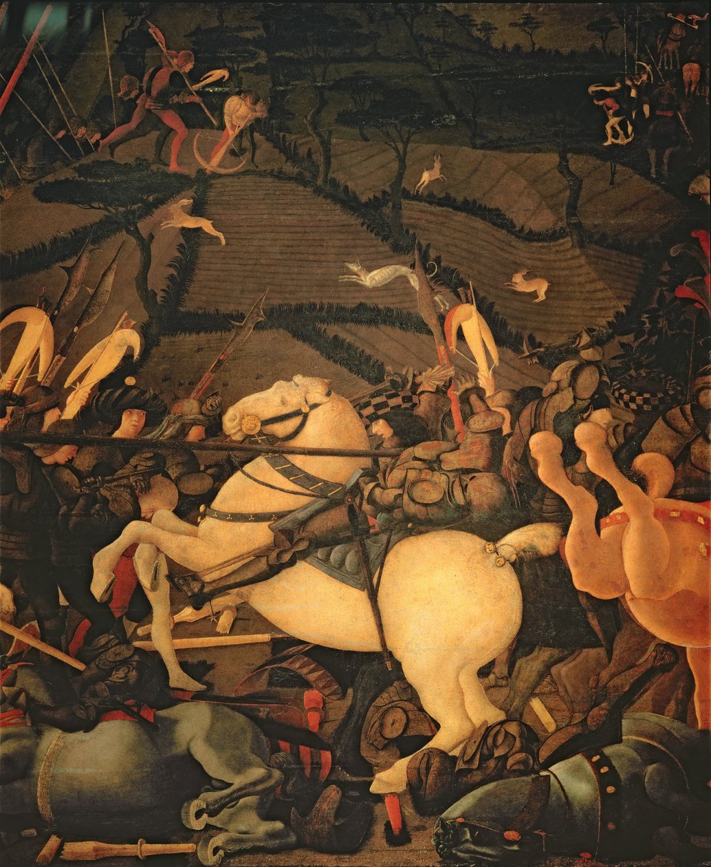 Slaget vid San Romano 1432, ca 1456 (tempera på panel) (se även 162335 och 31574) av Paolo Uccello