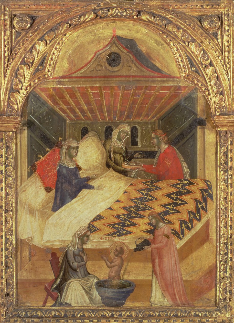 The Birth of St. Nicholas, c.1345 (tempera på panel) av Paolo Veneziano