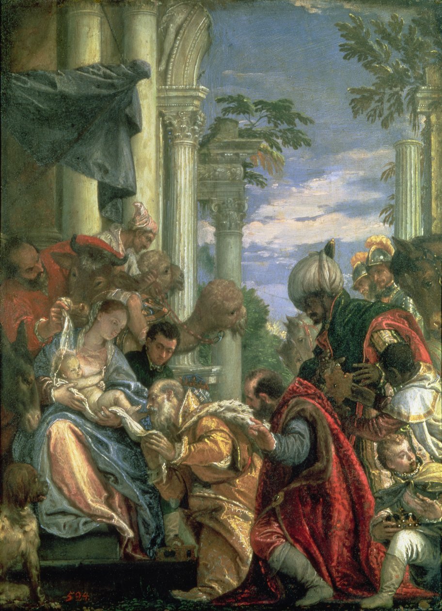 Tillbedjan av Magi, 1570-talet av Paolo Veronese