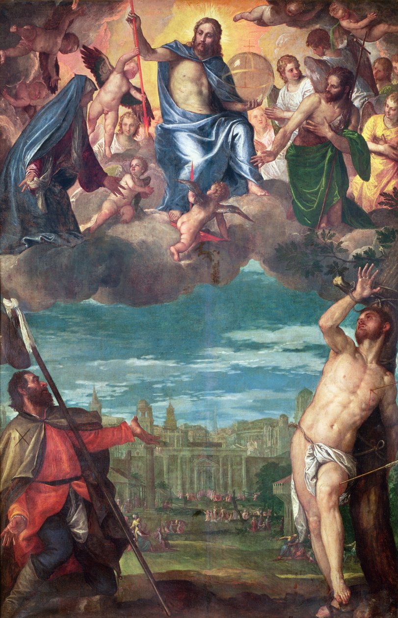 Kristus arresterar pesten med Jungfruns, St. Roccos och St. Sebastians böner av Paolo Veronese