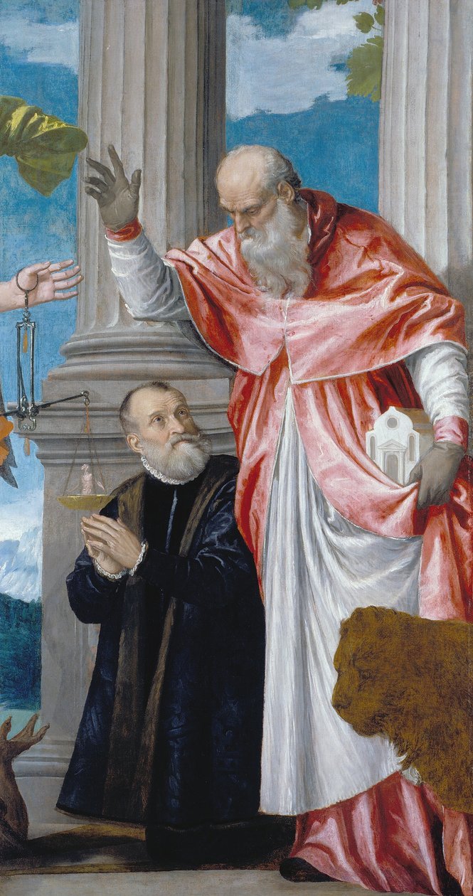 St Jerome and a Donor av Paolo Veronese