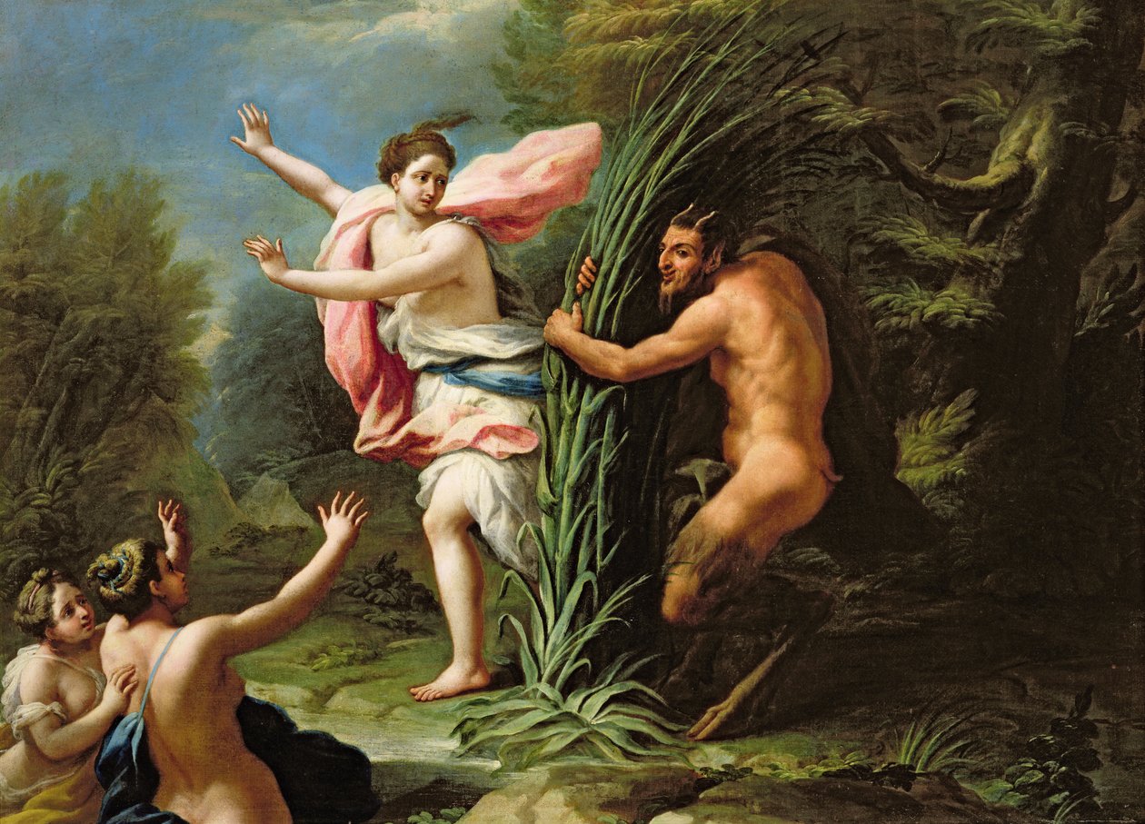 Pan och Syrinx (olja) av Paolo di Matteis