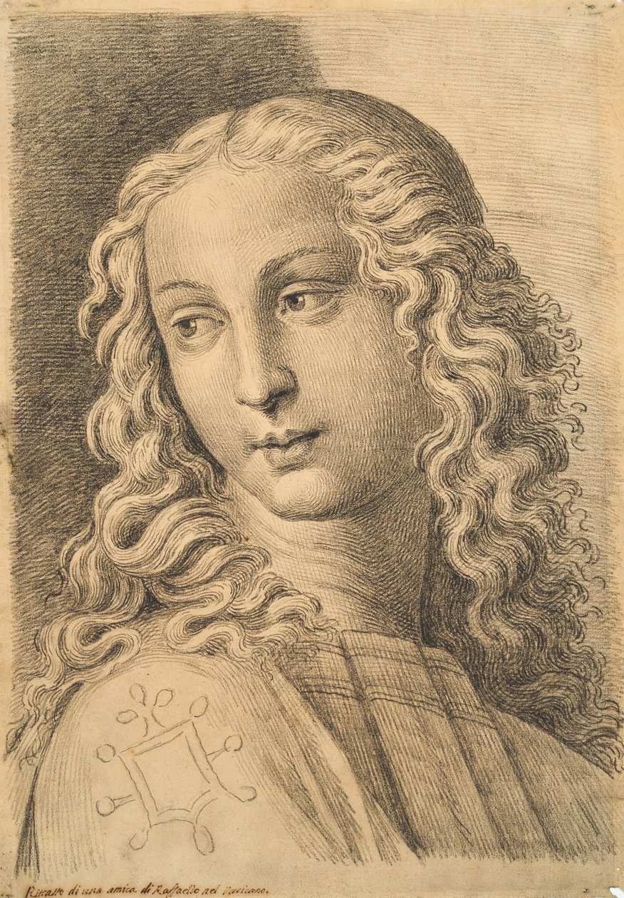 Head of a woman, från 42 Studies of Heads after Raphael av Paolo Fidanza
