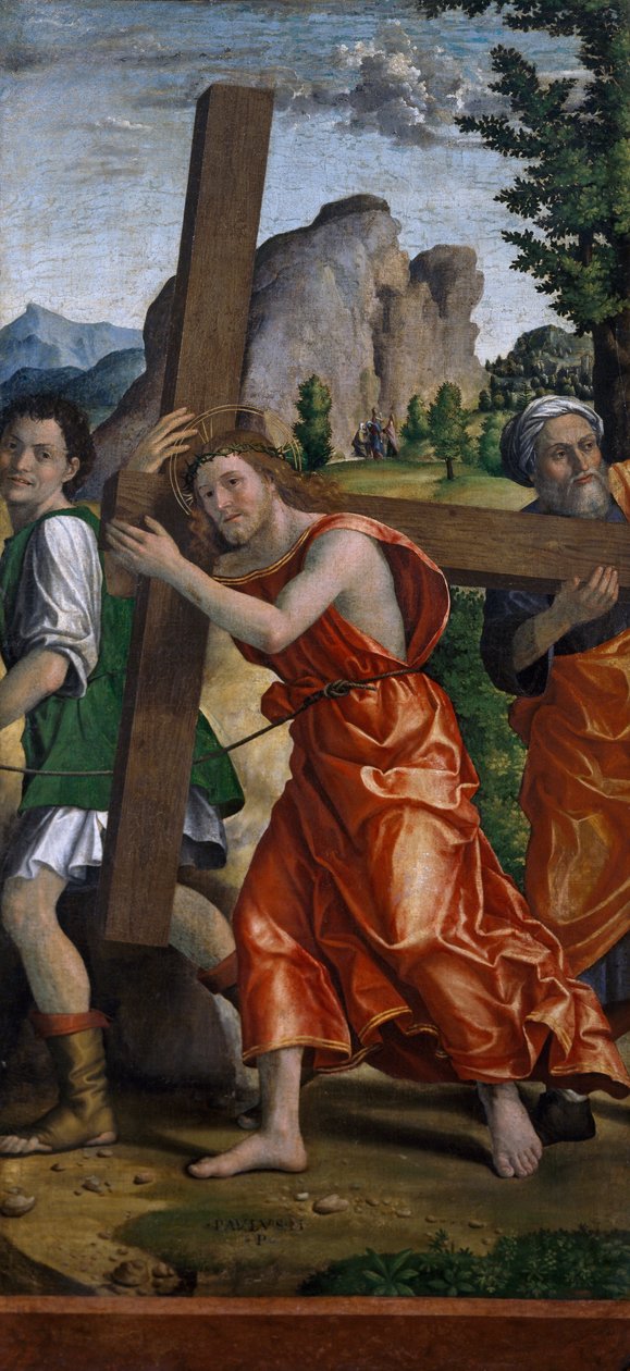 Vägen till Golgata, detalj från Polyptych of Passion av Paolo Cavazzola (1486-1522) av Paolo Morando Cavazzola