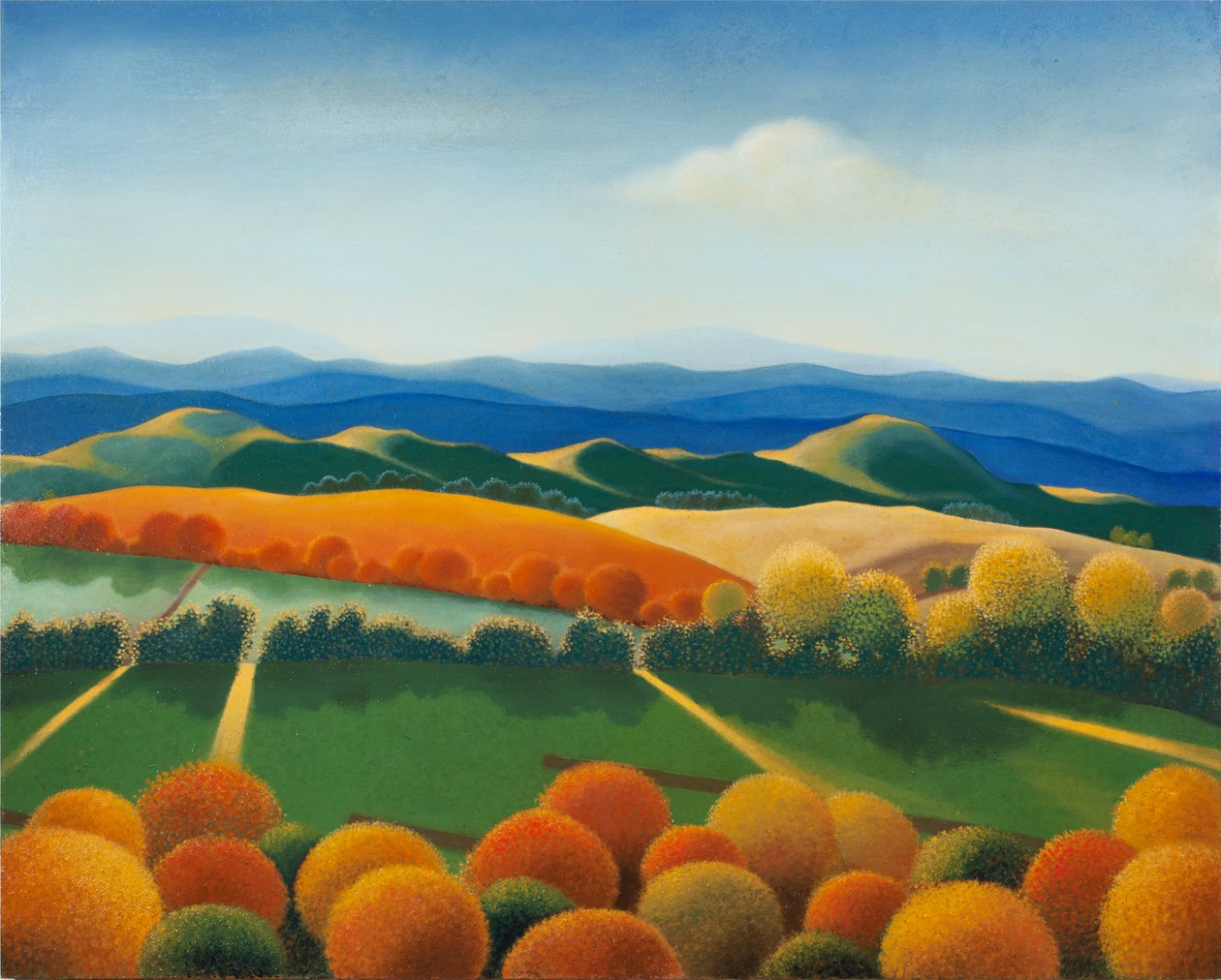 Paysage n°1, 2015 (olja på träpanel) av Paolo Perfranceschi